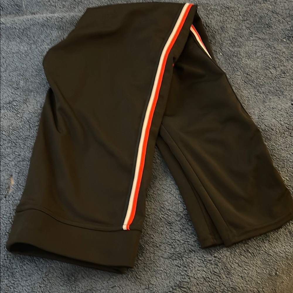 Black Leggings with Red and White Stripe